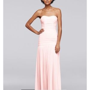 David’s bridal petal strapless bridesmaid dress